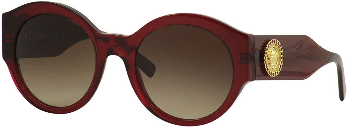 Versace VE4380B 388/13 54mm Oval Sunglasses Burgundy / Brown Gradient Lens