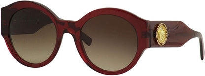 Versace VE4380B 388/13 54mm Oval Sunglasses Burgundy / Brown Gradient Lens