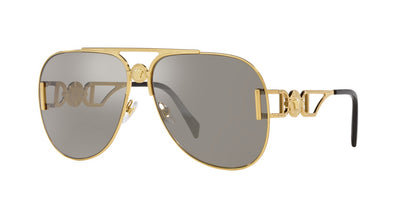 Versace Sunglasses VE2255 10026G 63mm Gold / Light Grey Mirror Silver Lens