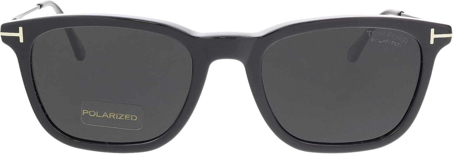 Tom Ford Arnaud FT0625 01D Sunglasses 53mm Shiny Black / Smoke Polarized Lens