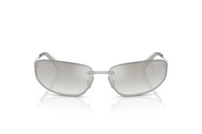 Miu Miu MU A50S 1BC8H1 Oval Sunglasses Silver / Clear Silver Gradient Lens