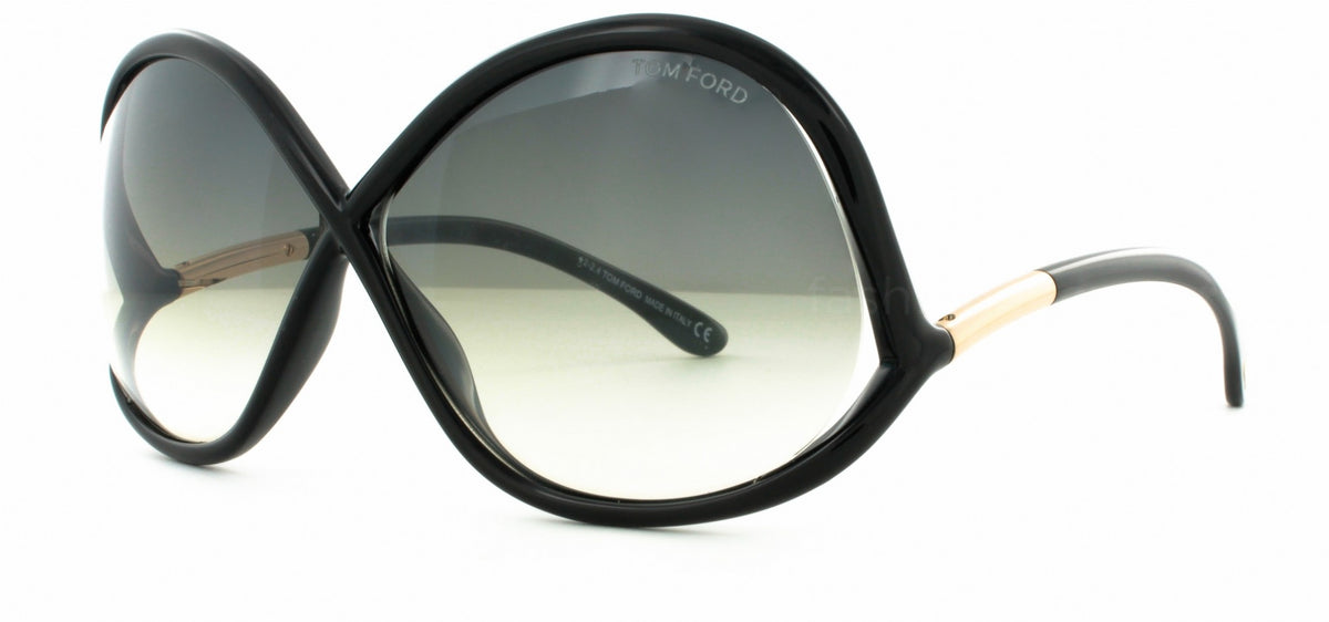 Tom Ford Ivanna Sunglasses TF372 01B 64mm Black / Grey Gradient Lens (VINTAGE)