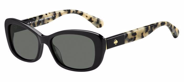 Kate Spade CLARETTA/P/S WR7/M9 Rectangle Sunglasses Black Havana/Grey Polarized