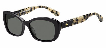 Kate Spade CLARETTA/P/S WR7/M9 Rectangle Sunglasses Black Havana/Grey Polarized