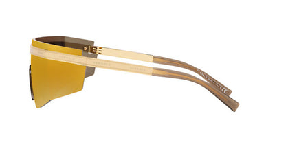 Versace Shield Sunglasses VE2208 10027P Gold / Brown Mirror Gold Lens