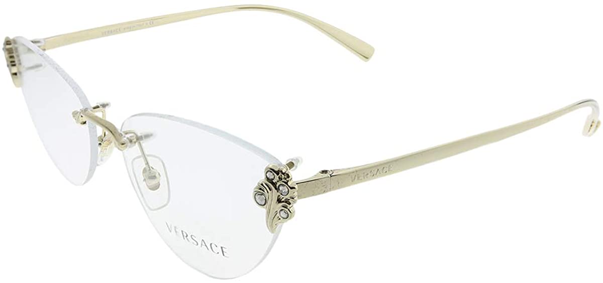 Versace Eyeglasses VE1254B 1252 54mm Pale Gold / Demo Lens