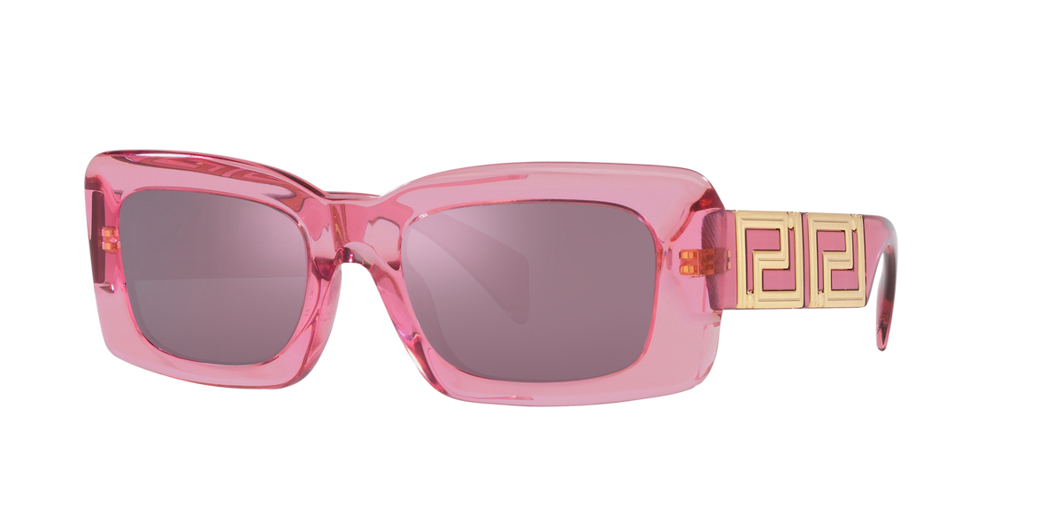 Versace Sunglasses VE4444U 5355AK 54mm Transparent / Violet Internal Mirror Silver Lens