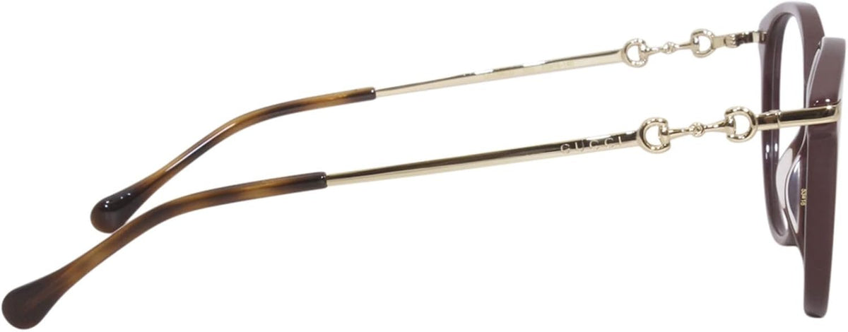 Gucci GG0967O 003 Eyeglasses 53mm Burgundy Gold / Clear Demo Lens