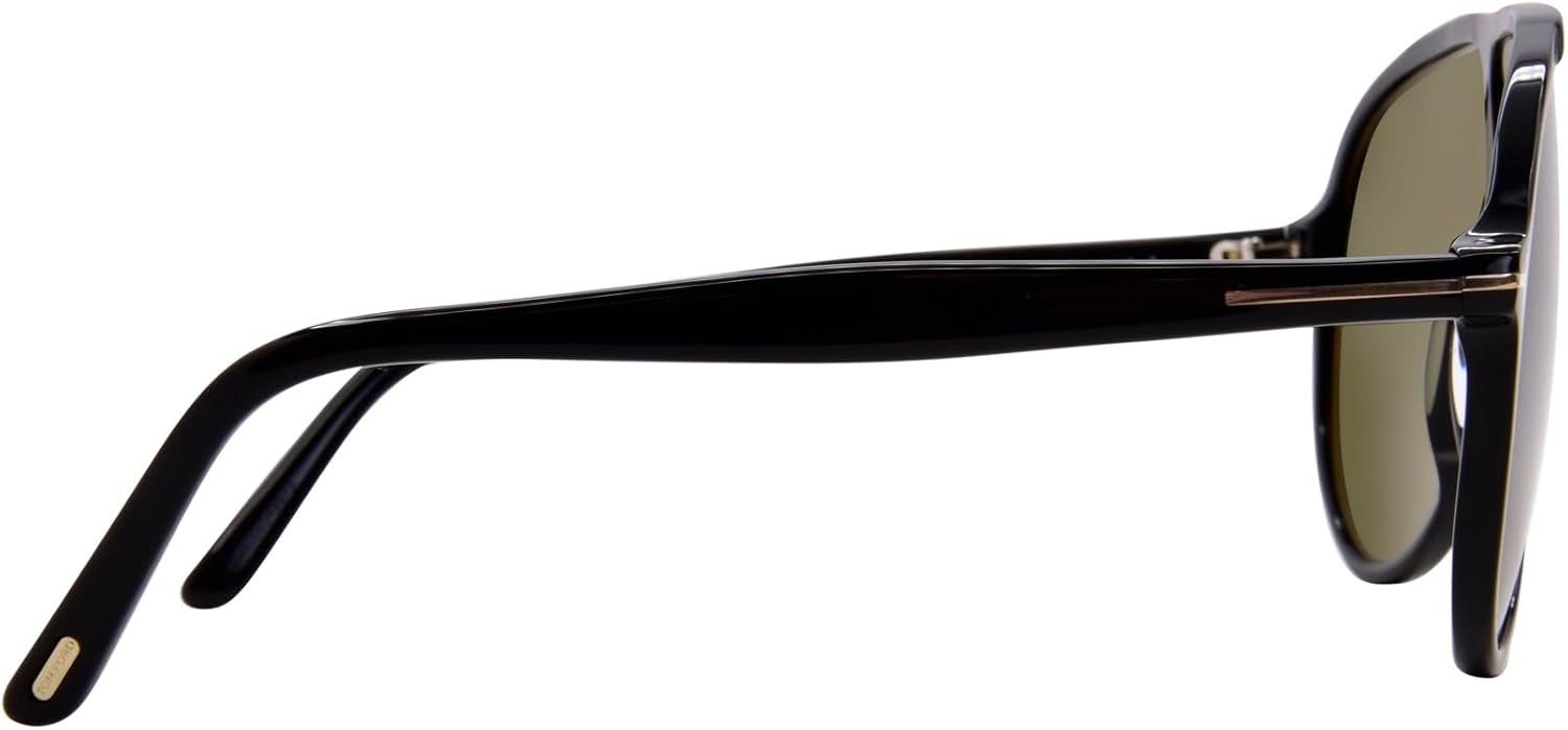 Tom Ford FT1211 01N Vladimir Sunglasses 65mm Black / Green Solid Lens