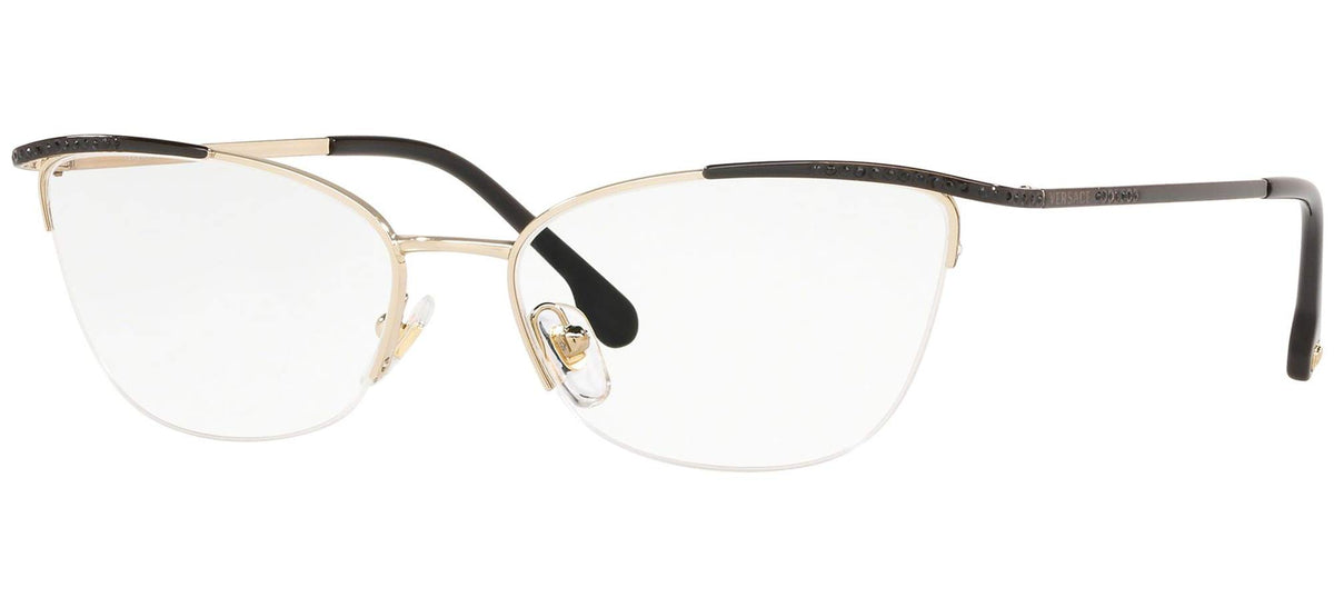 Versace Eyeglasses VE1261B 1457 52mm Black Pale Gold / Demo Lens