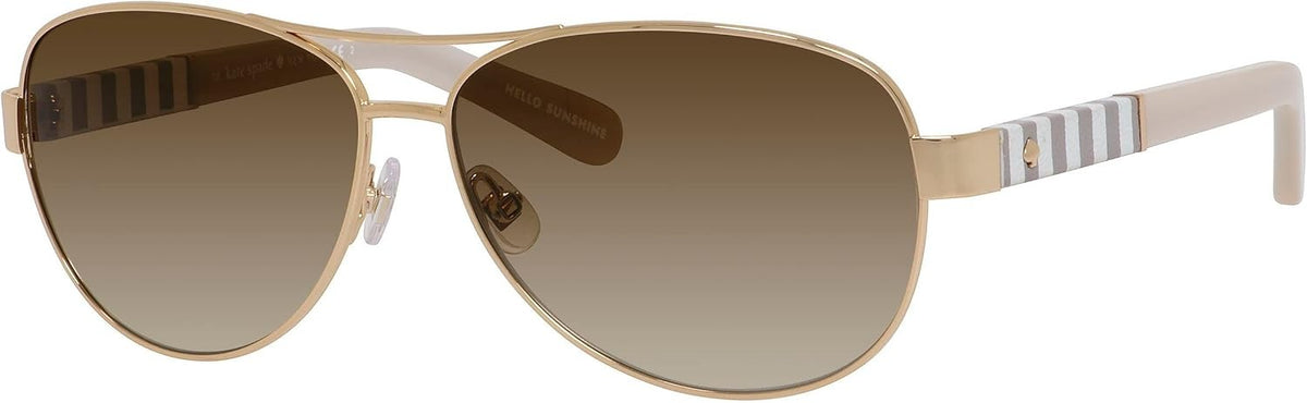 Kate Spade DALIA/S W89/Y6 Aviator Sunglasses 58mm Gold / Brown Gradient Lens