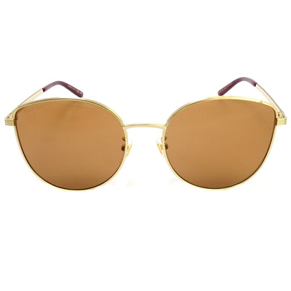 Gucci GG0807SA 002 Sunglasses 58mm Gold / Brown Solid Lens - image 2