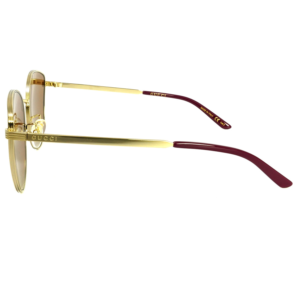 Gucci GG0807SA 002 Sunglasses 58mm Gold / Brown Solid Lens - image 3