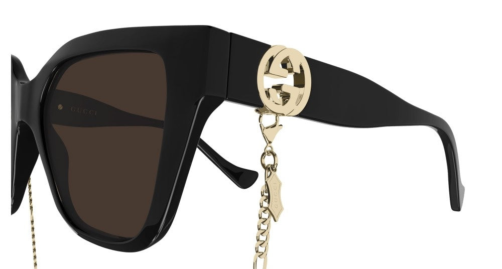Gucci GG1023S 005 54mm Sunglasses Black / Brown Solid Lens - image 2