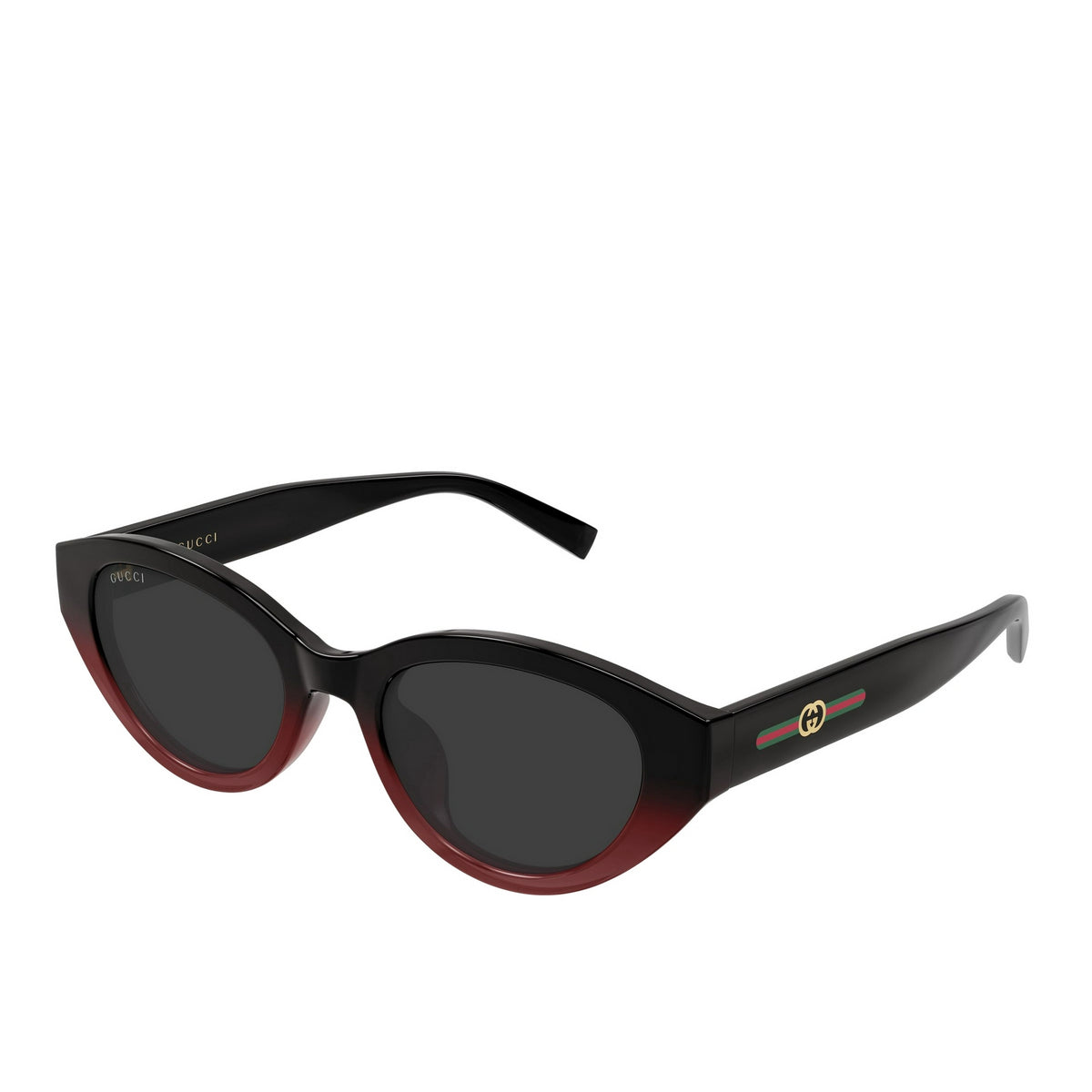Gucci GG2105SA 003 52mm Sunglasses Black Red / Dark Grey Solid Lens