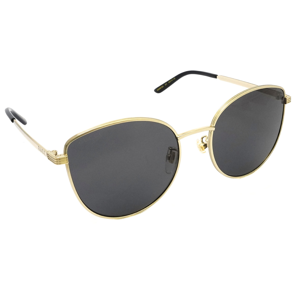Gucci GG0807SA 001 Sunglasses 58mm Gold / Dark Grey Solid Lens