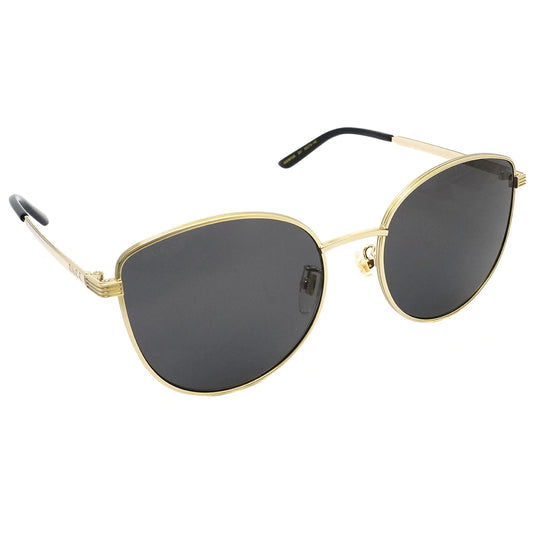 Gucci GG0807SA 001 Sunglasses 58mm Gold / Dark Grey Solid Lens