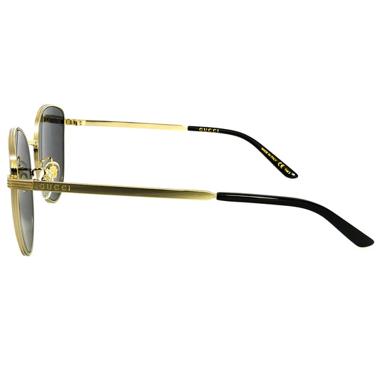 Gucci GG0807SA 001 Sunglasses 58mm Gold / Dark Grey Solid Lens - image 2