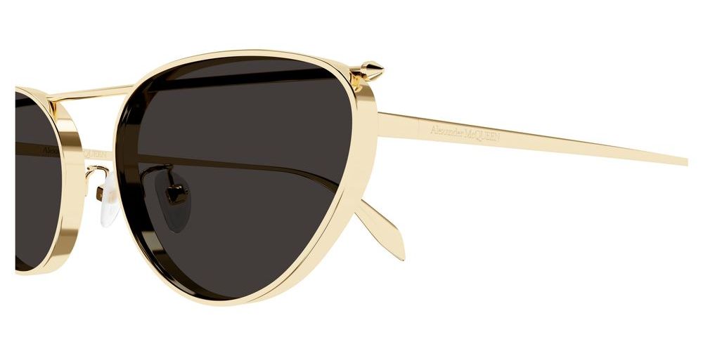 Alexander Mcqueen AM0424S 001 Sunglasses 62mm Gold / Dark Grey Solid Lens - image 3