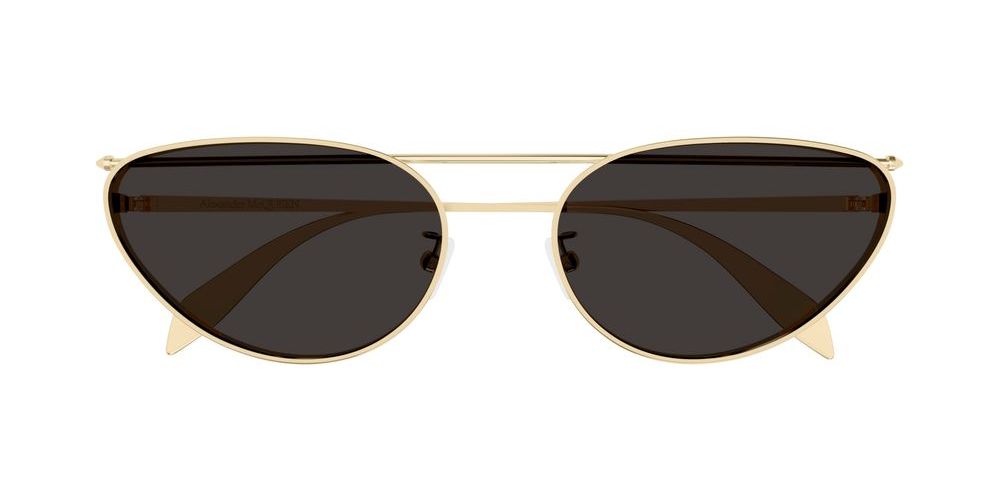 Alexander Mcqueen AM0424S 001 Sunglasses 62mm Gold / Dark Grey Solid Lens - image 2