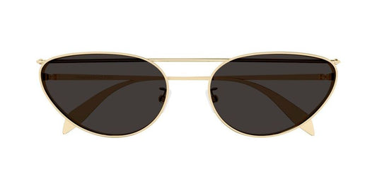 Alexander Mcqueen AM0424S 001 Sunglasses 62mm Gold / Dark Grey Solid Lens - image 2