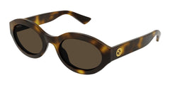 Gucci GG1579S 002 53mm Sunglasses Havana / Brown Solid Lens