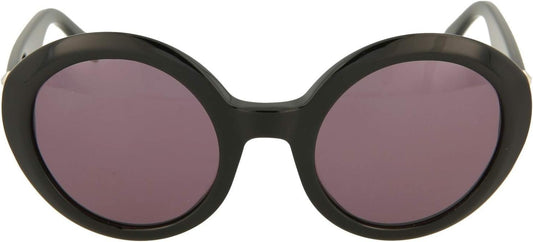 Alexander McQueen AM 0002S 001 Round Sunglasses Black/Grey Gradient Lens