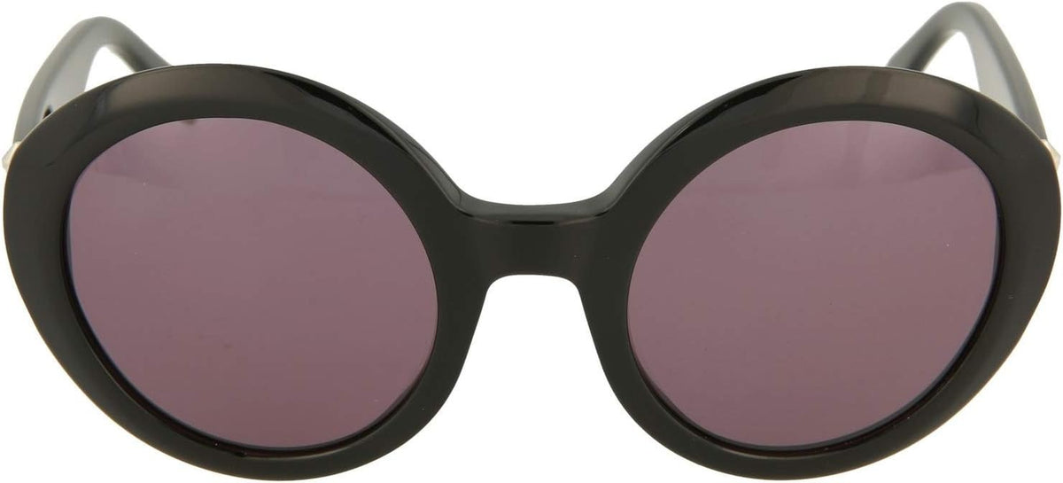 Alexander McQueen AM 0002S 001 Round Sunglasses Black/Grey Gradient Lens