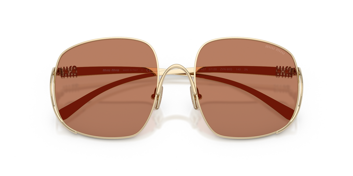 Miu Miu MUA57S ZVN90Q 57mm Sunglasses Pale Gold / Brown Solid Lens - image 2