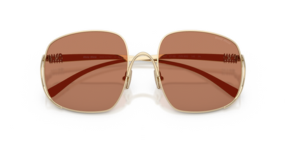 Miu Miu MUA57S ZVN90Q 57mm Sunglasses Pale Gold / Brown Solid Lens - image 2