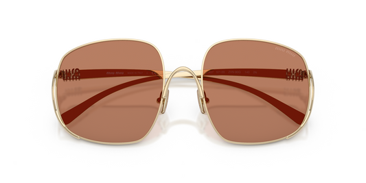 Miu Miu MUA57S ZVN90Q 57mm Sunglasses Pale Gold / Brown Solid Lens - image 2