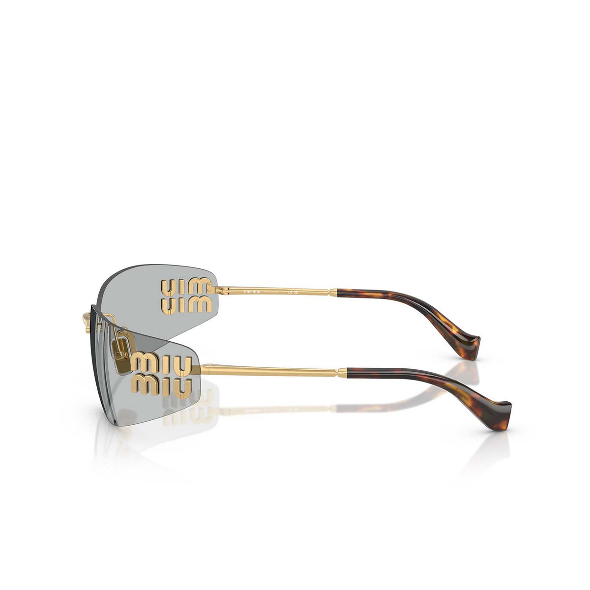 Miu Miu MUA51S 5AK50K 75mm Sunglasses Gold / Light Grey Solid Lens - image 3