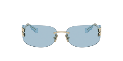 Miu Miu MUA51S ZVN10P Sunglasses 75mm Pale Gold / Light Blue Solid Lens - image 3