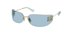 Miu Miu MUA51S ZVN10P Sunglasses 75mm Pale Gold / Light Blue Solid Lens