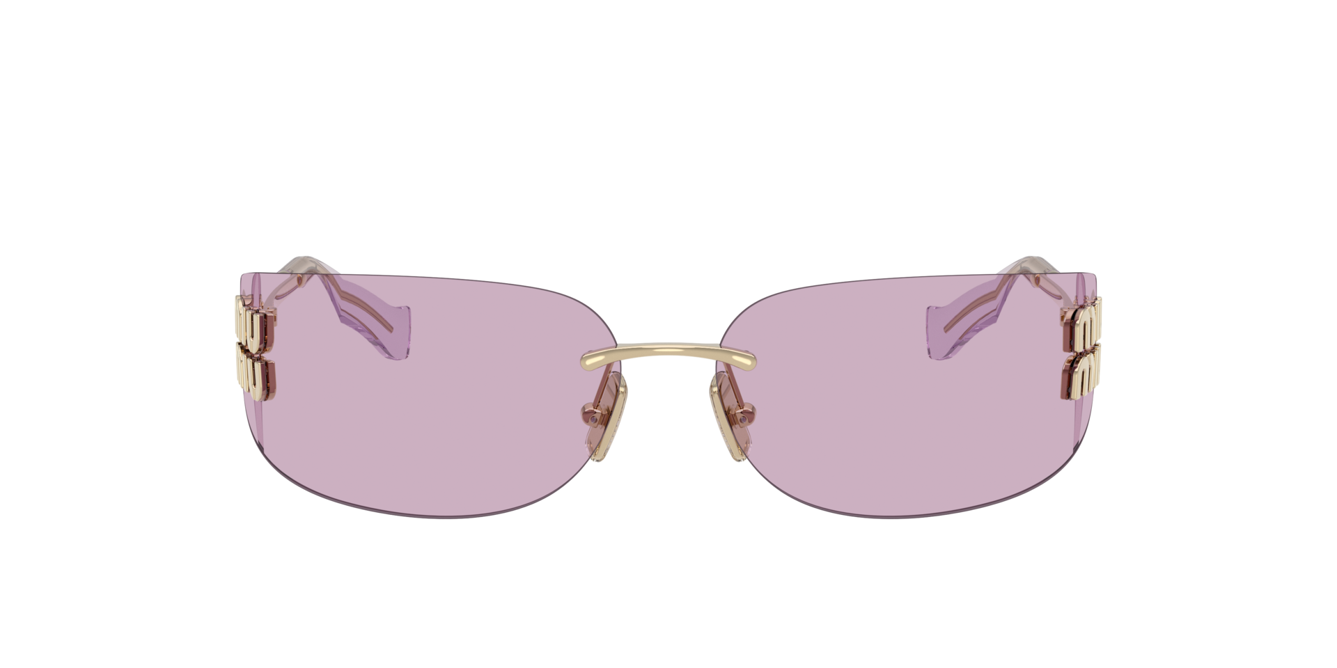 Miu Miu MUA51S ZVN90O 75mm Sunglasses Pale Gold / Pink Solid Lens - image 3