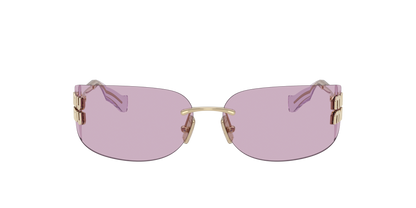 Miu Miu MUA51S ZVN90O 75mm Sunglasses Pale Gold / Pink Solid Lens - image 3