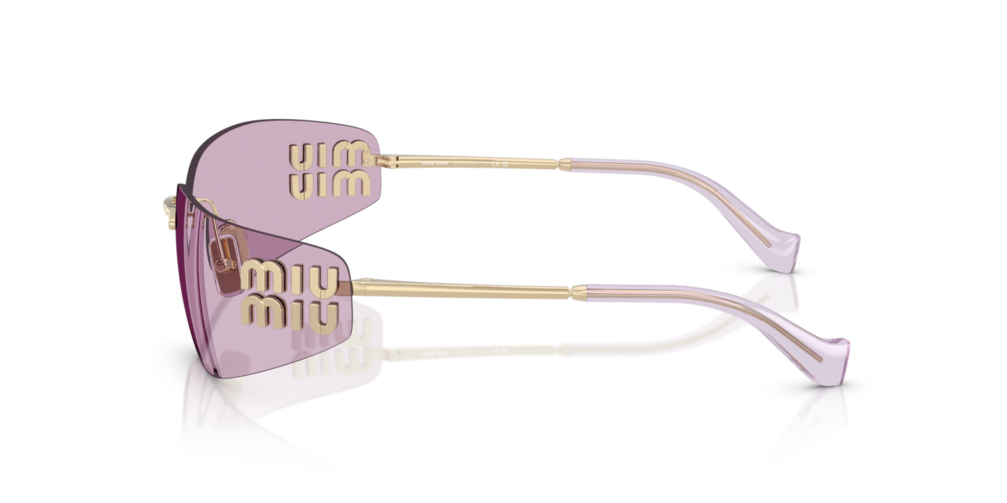 Miu Miu MUA51S ZVN90O 75mm Sunglasses Pale Gold / Pink Solid Lens - image 2
