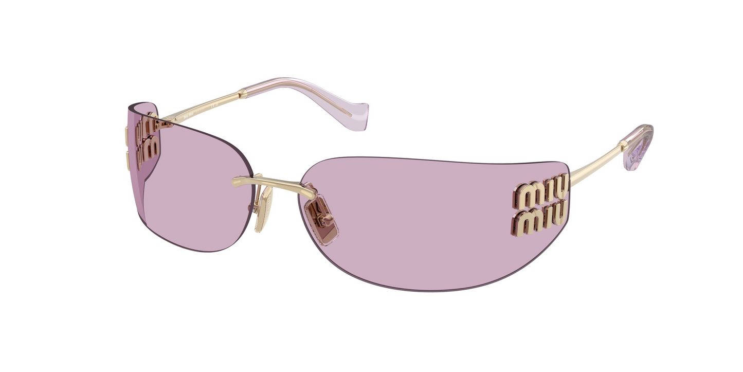 Miu Miu MUA51S ZVN90O 75mm Sunglasses Pale Gold / Pink Solid Lens