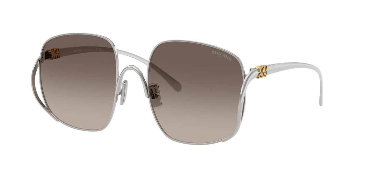 Miu Miu MUA57S 1BC30S 57mm Sunglasses Silver / Grey Gradient Lens