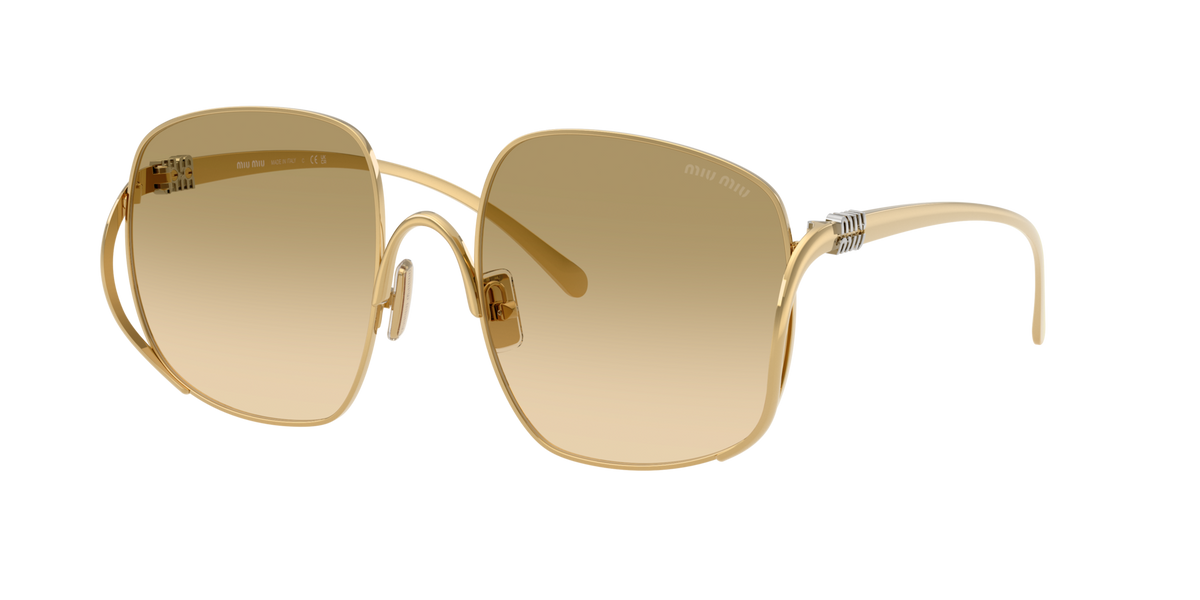 Miu Miu MUA57S 5AK20S 57mm Sunglasses Gold / Yellow Brown Gradient Lens