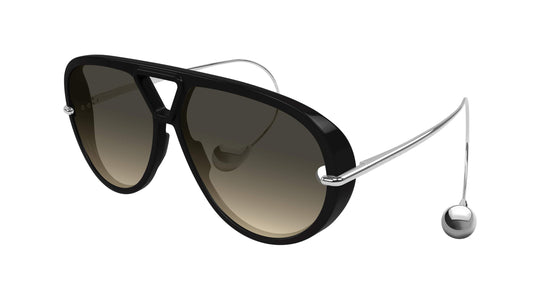 Bottega Veneta BV1273S 010 63mm Sunglasses Black / Brown Gradient Lens