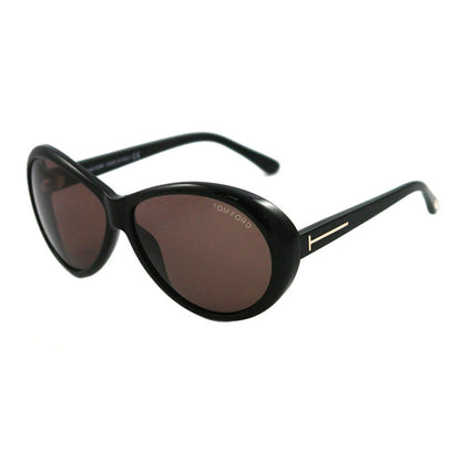 Tom Ford TF202-GERALDINE 01J 62mm Sunglasses Black / Brown Solid Lens