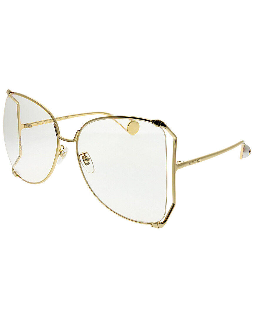 Gucci Sunglasses GG0252S 001 63mm Gold / Transparent Lens