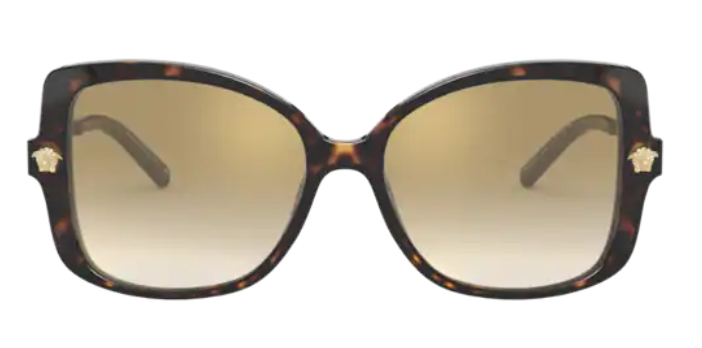 Versace Sunglasses VE4390 1086E 56mm Havana / Clear Gradient Brown Mirror Gold Lens