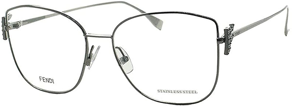 Fendi Eyeglasses FF0390G 6LB00 56mm Ruthenium / Demo Lens