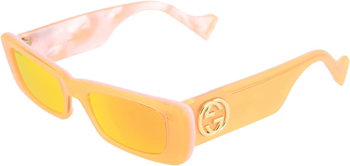 Gucci Sunglasses GG0516S 005 52mm Neon Orange / Orange Mirror Lens