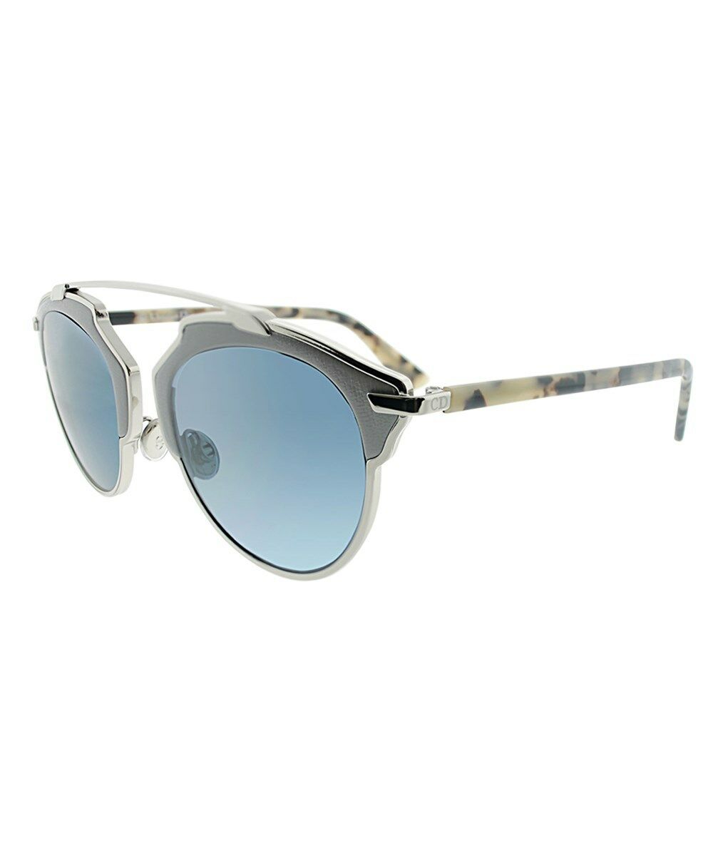 Dior So Real P7Q 8N Sunglasses Grey Leather-Silver / Blue Lens