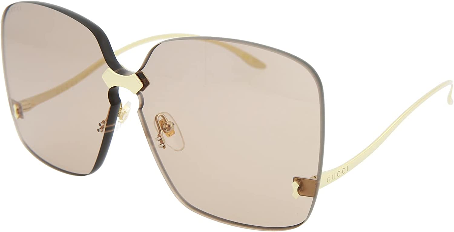 Gucci Sunglasses GG0352S 002 99mm Gold / Gold Brown Lens