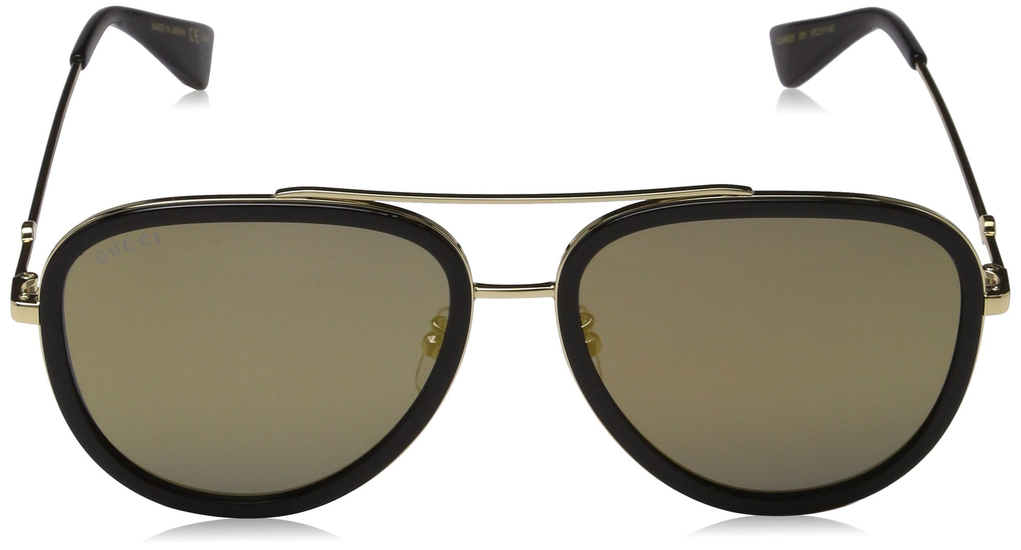 Gucci Sunglasses GG0062S-001 57mm Gold-Black / Flash Lens