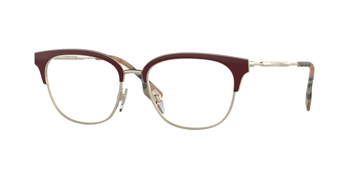 Burberry Eyeglasses BE1334 1292 52mm Gold Bordeaux / Demo Lens